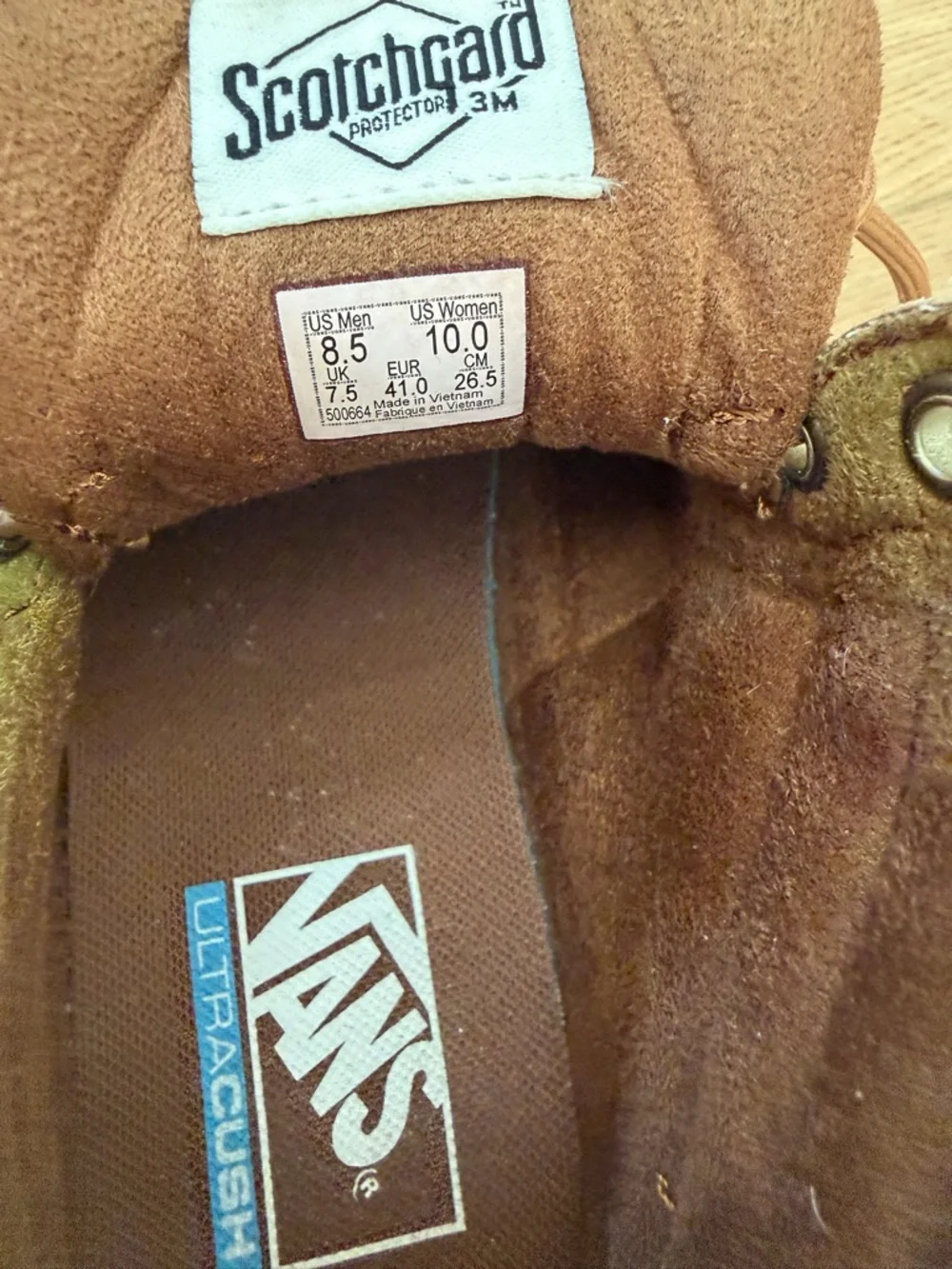 Vans Brown and Tan Ultrarange High-Top Hiking Sneakers - Picture 4 of 7